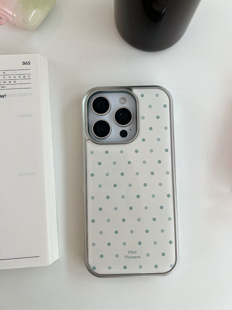 [MADE]ミントクリーム エポキシ シルバー バンパー iPhoneケース