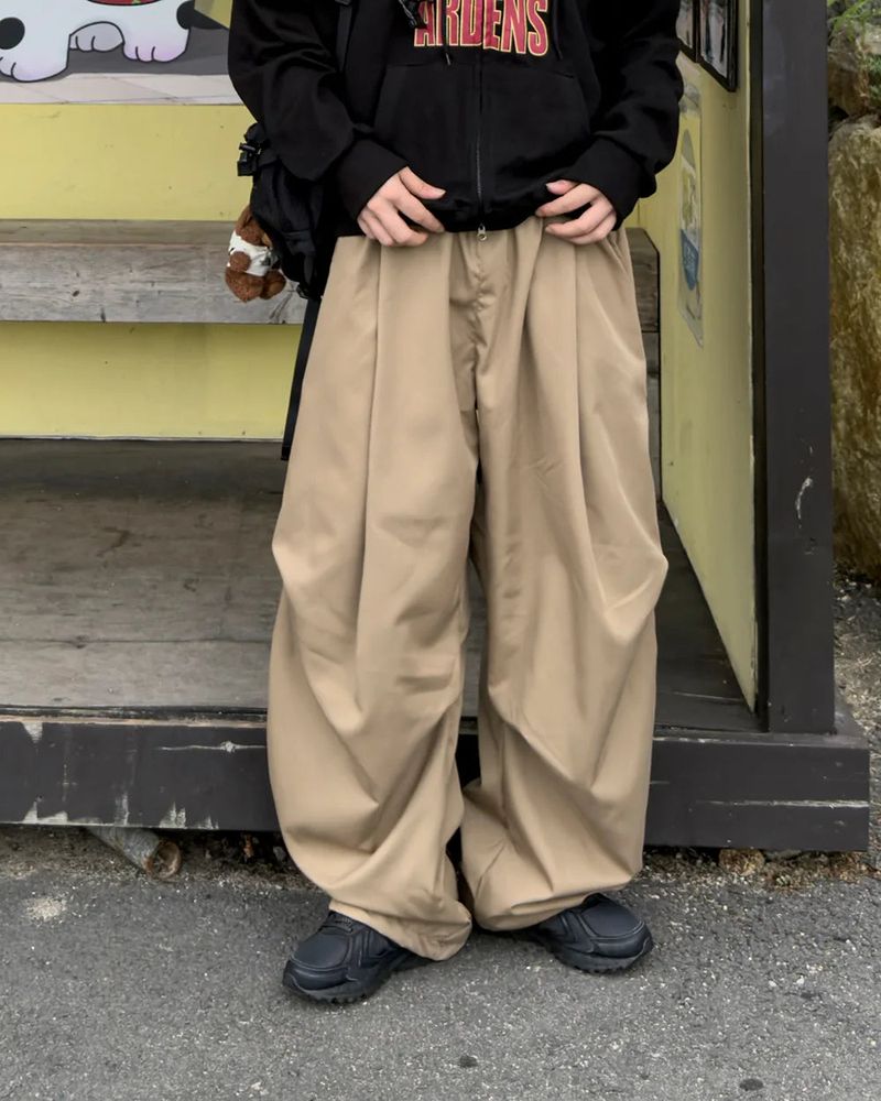 Luve Cotton Curved Wide Pants