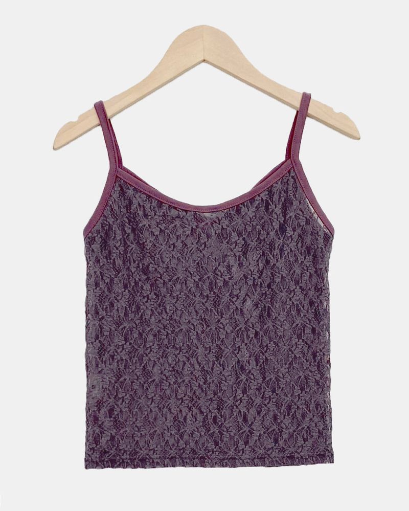 Uven Sheer Lace Sleeveless Top