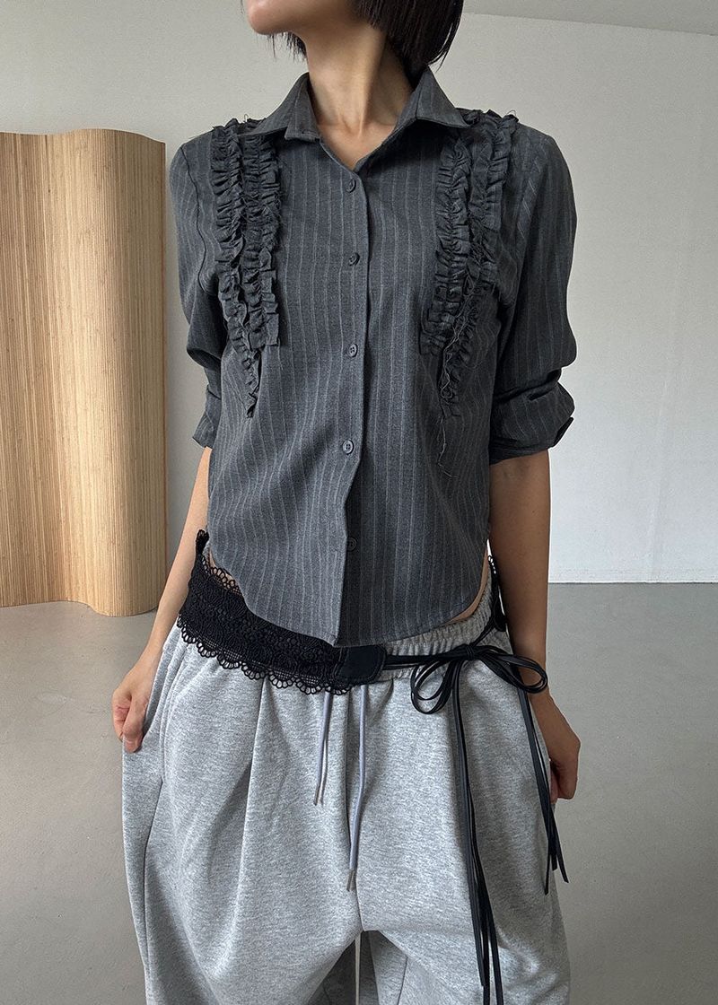 FRILL STRIPE SHIRT