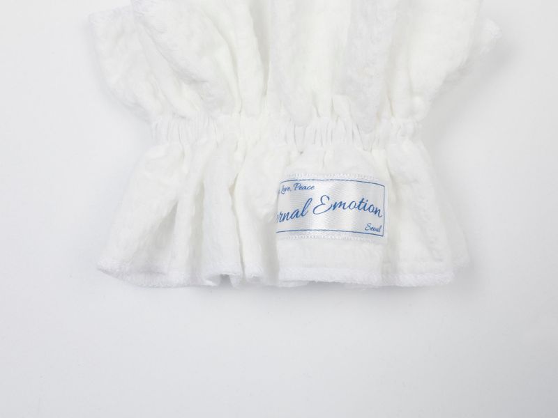 VINTAGE CHECK FRILL HAIR SCRUNCH (WHITE)
