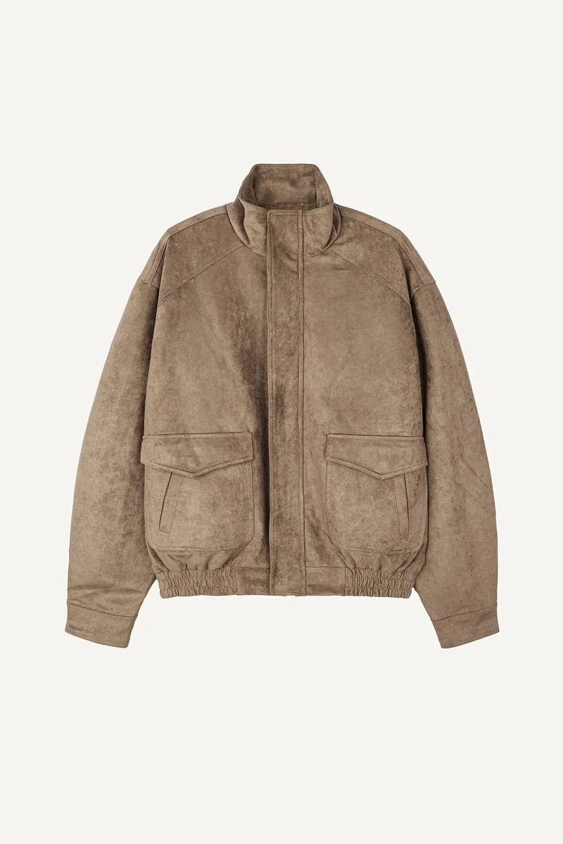 Glow High-Neck Suede Jacket
