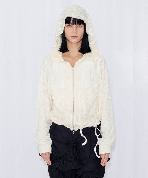 LACE DOUBLE ZIP HOODIE