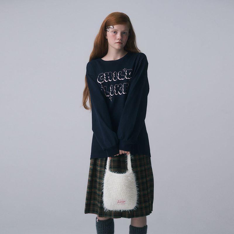 CHILDLIKE PRINTED LONG SLEEVE, NAVY