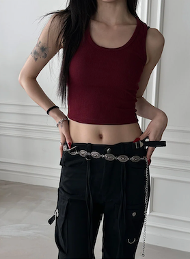 [BASIC ITEM] Rib crop sleeveless(9color)