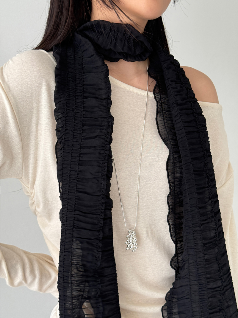 crinkled veil scarf (2color)