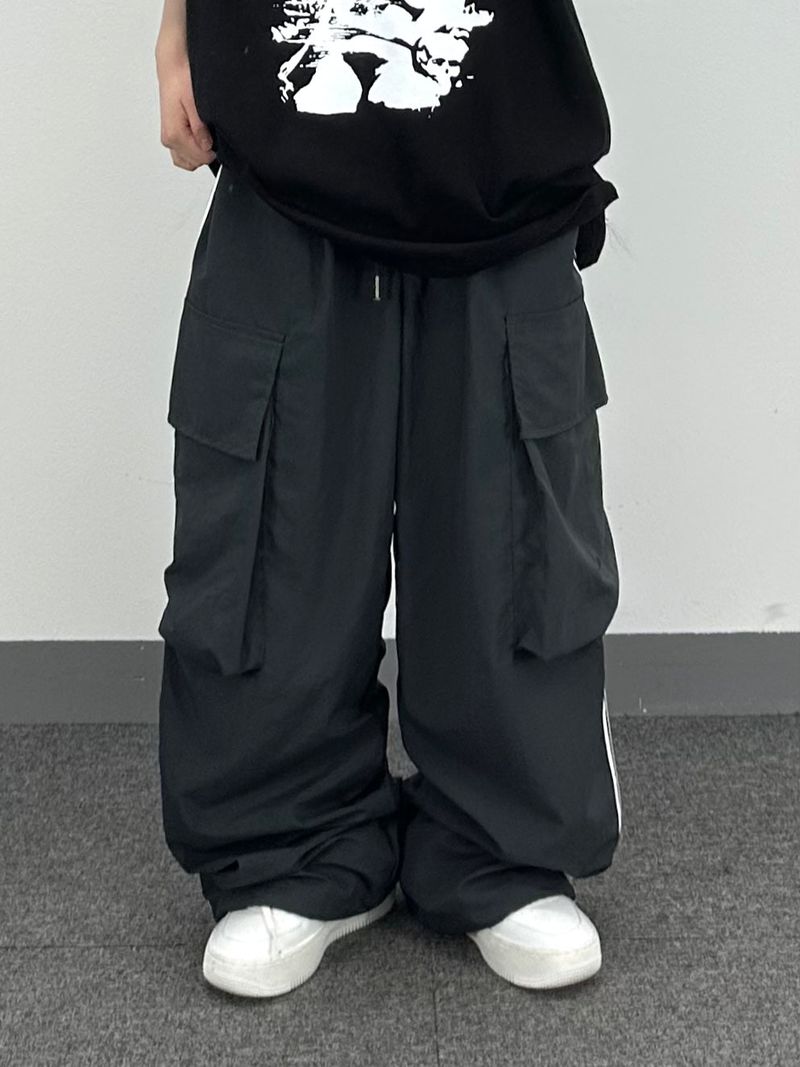 nylon track cargo pants