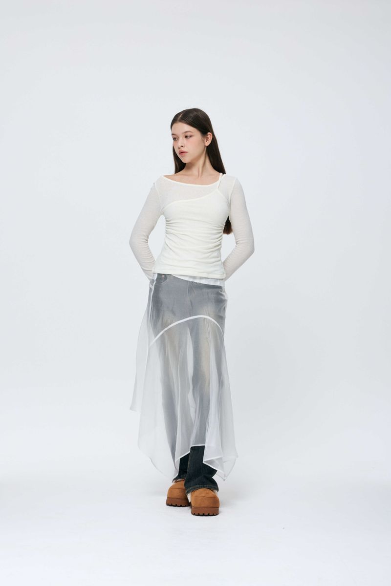 MUREN SHIRRING TOP / IVORY