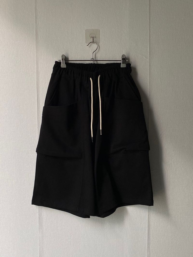Double solid pocket half pants 3C