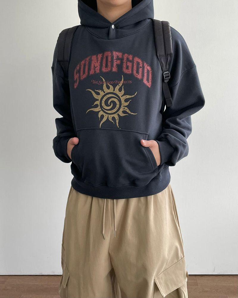 Heli Printed Crop Hoodie