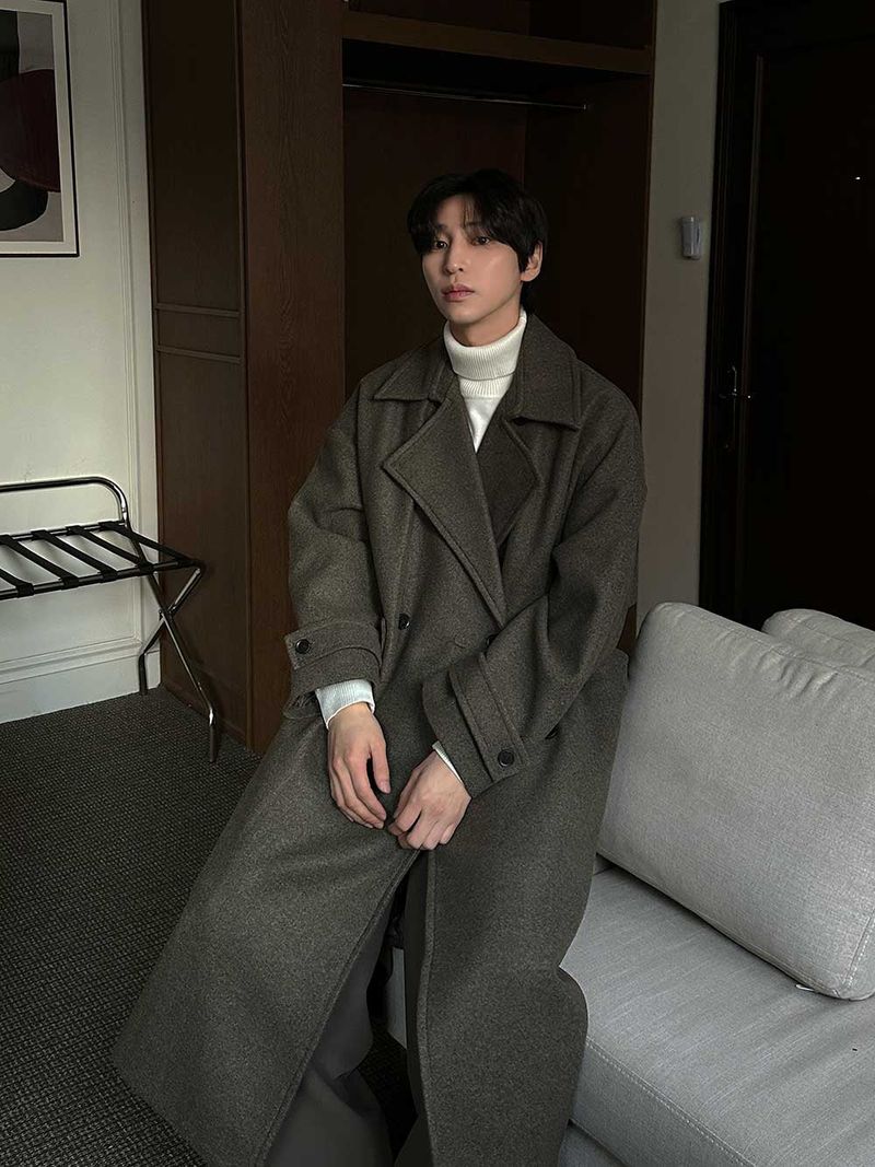 Pleddy Roden Double Wool Long Coat (3color)