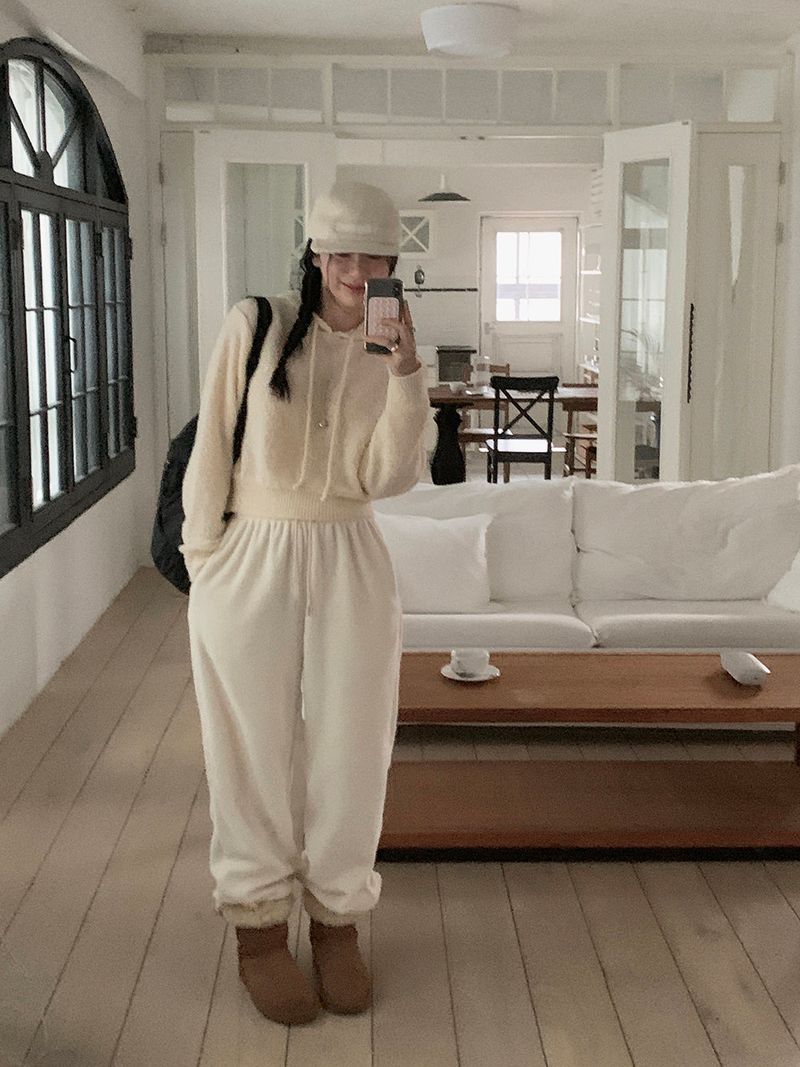 [MADE] Bear fleece-to-way wide pants
