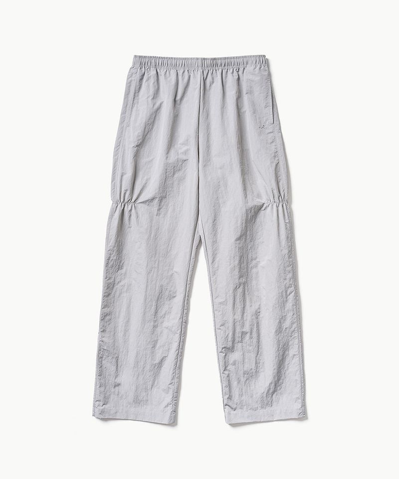 Shirring Nylon Straight Pants - Grey