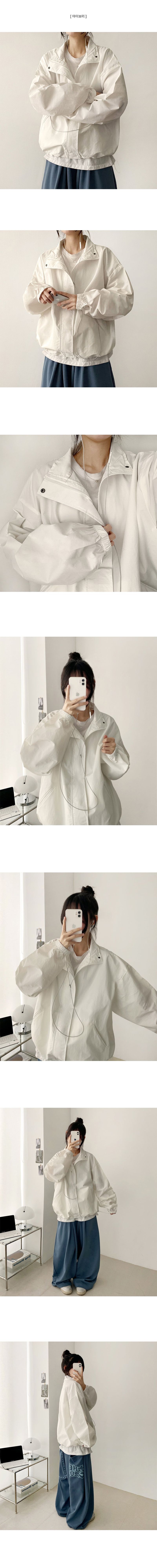 Poe High Neck String Overfit Windbreaker Jumper