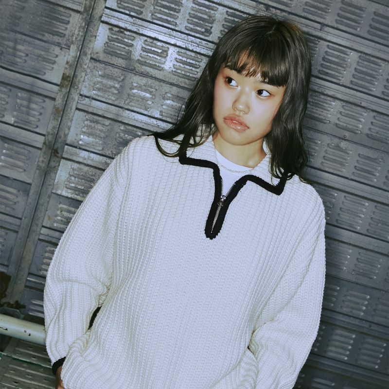 ROMANTIC CROWN（ロマンティッククラウン）の「LOW GAUGE POLO KNIT（Tops）」