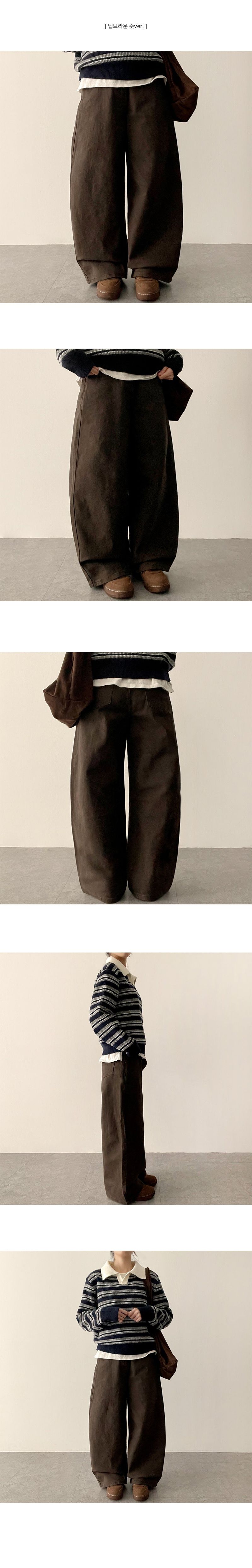 [Short & Long & Basic] Faure Pitchwashing Cotton Semi Wide Pants