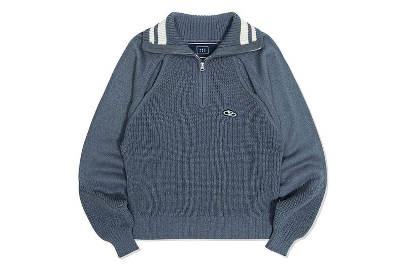SPORTY LINE KNIT HALF ZIP UP