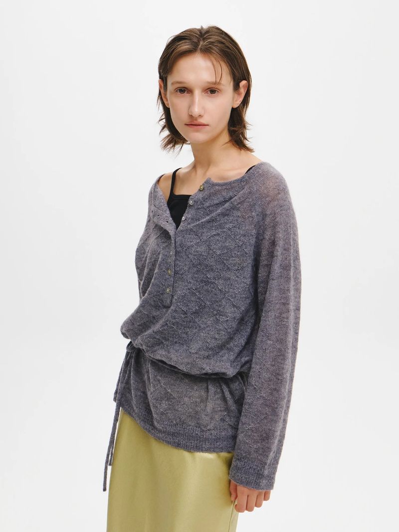 HAIRY DIA SHEER KNIT PULLOVER