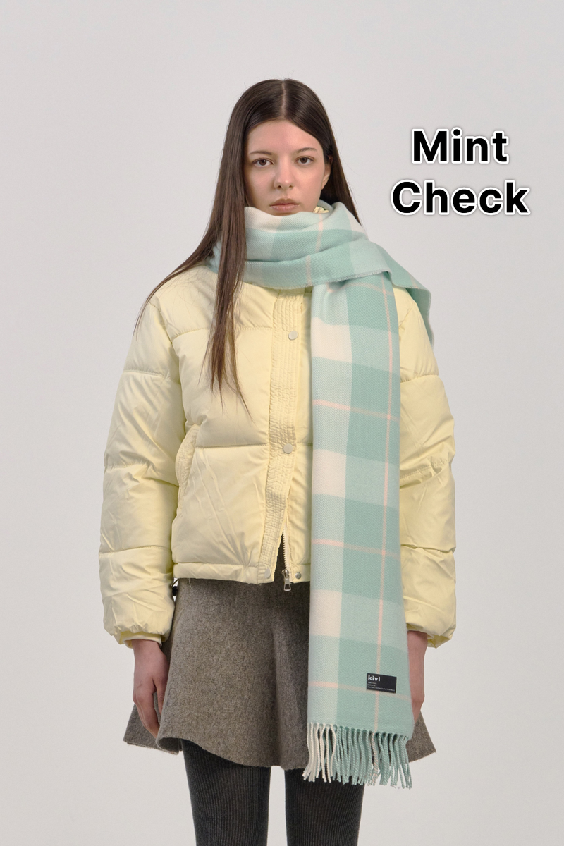 Checked muffler winter scarf (12COLOR)