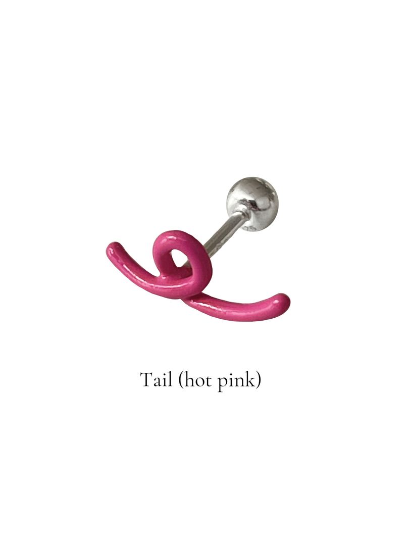 Rainbow doodle piercing (Hot pink)