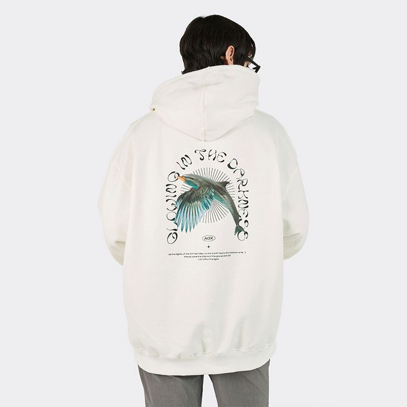 Glowing Birphin (Bird + Dolphin) Hoodie (White)