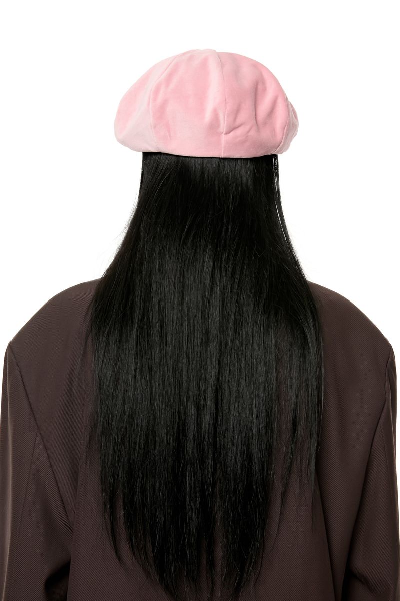 VELVET NEWSBOY CAP / PINK