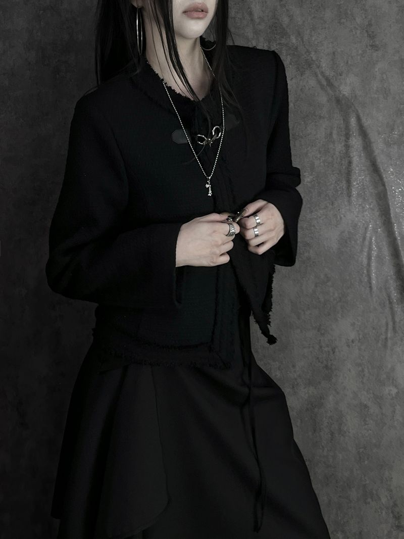 buckle tweed jacket (2color)
