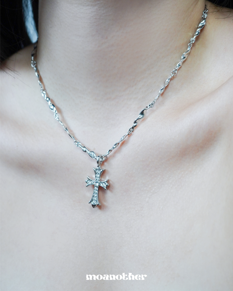 Cross Cubic Chain Necklace
