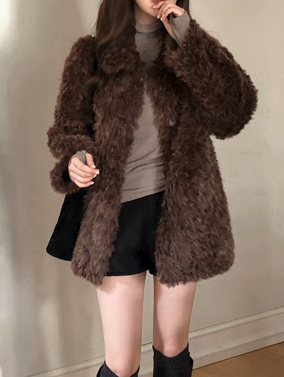 SHOPPERLAND(ショッパーランド)の「#Beautiful Fur Middle Jacket (4color)(Jackets/Outerwear)」