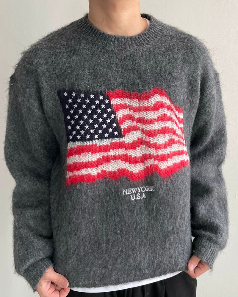 Flag Brushed Wool Knit