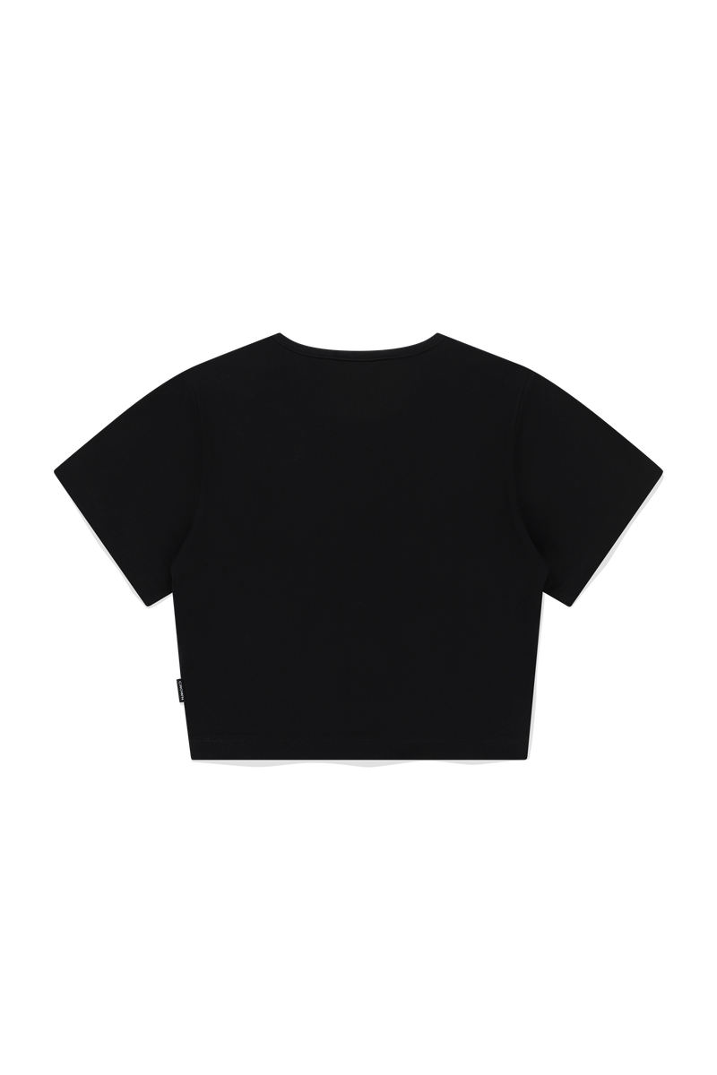 SLIT DETAIL CROP TEE SHIRT