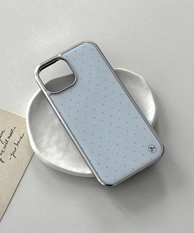BOOMING（ブーミング）の「グレー ドット シルバー バンパー ケース[4colors]（スマホグッズ/小物）」