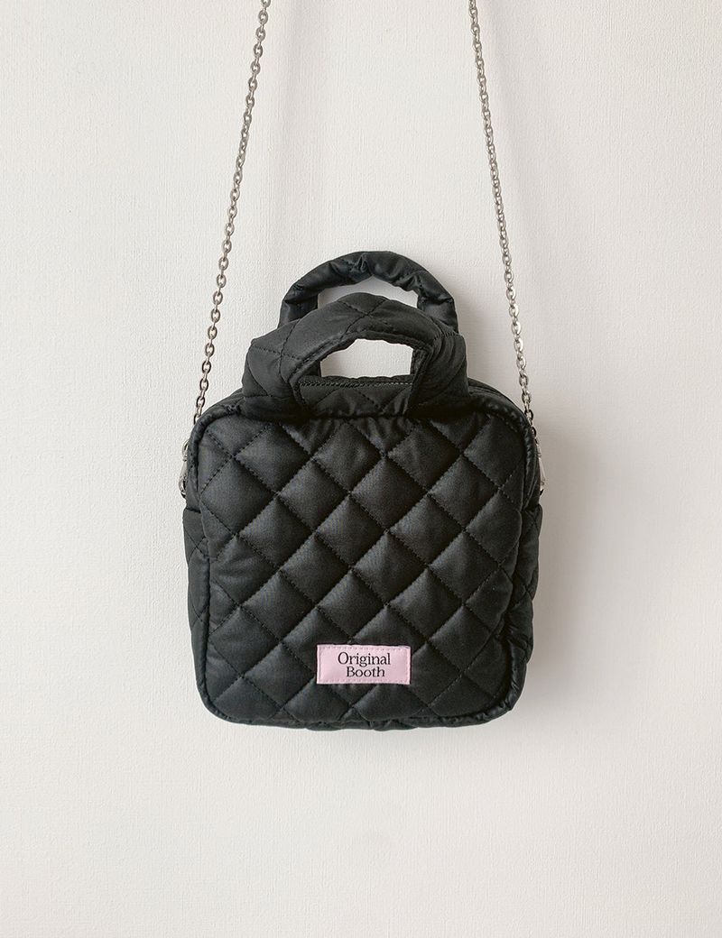 chain quilting black bag