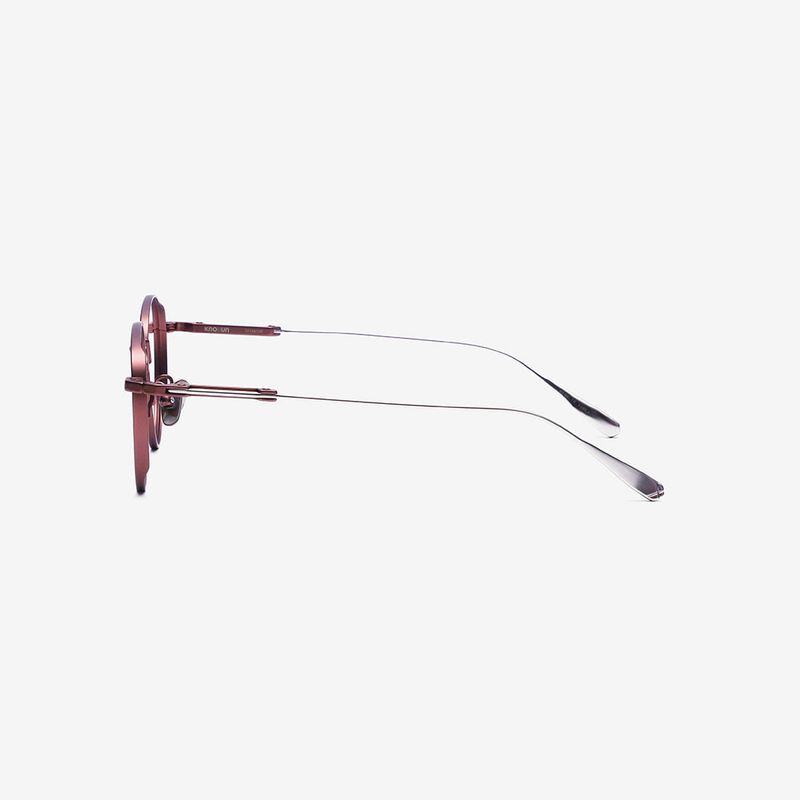 Knouun Round titanium glasses CODE. 102. C Brown N Silver