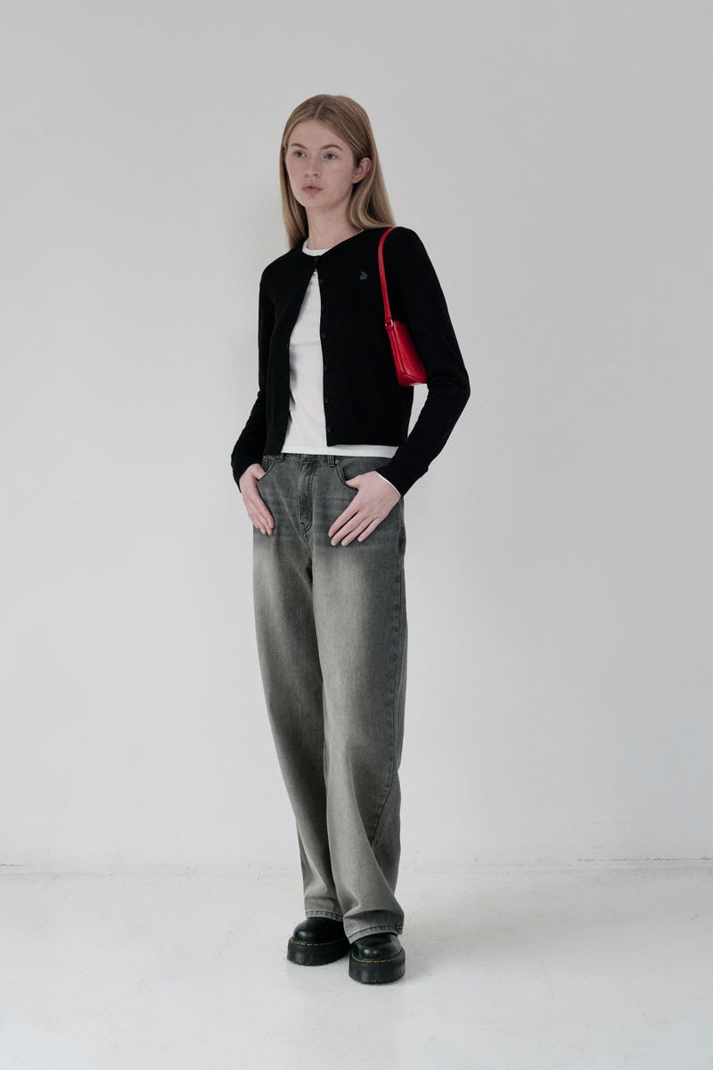 KIRSH PLAIN SOFT TOUCH CARDIGAN [BLACK]