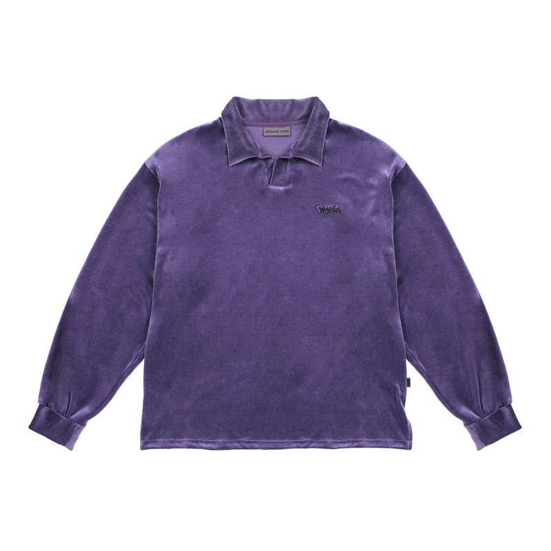 ARCANE FUNK（アーケインファンク）の「VELVET OPEN RUGBY SHIRTS PURPLE（Tops）」