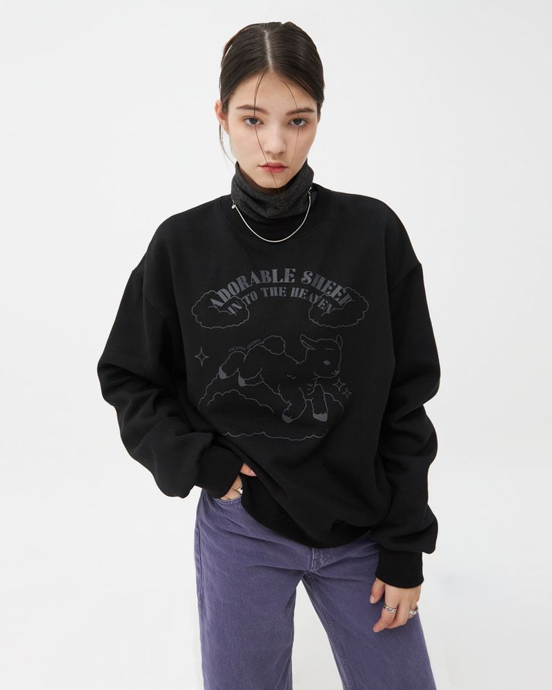 NCOVER(エンカバー)の「ADORABLE SHEEP SWEATSHIRT-BLACK(Tops)」