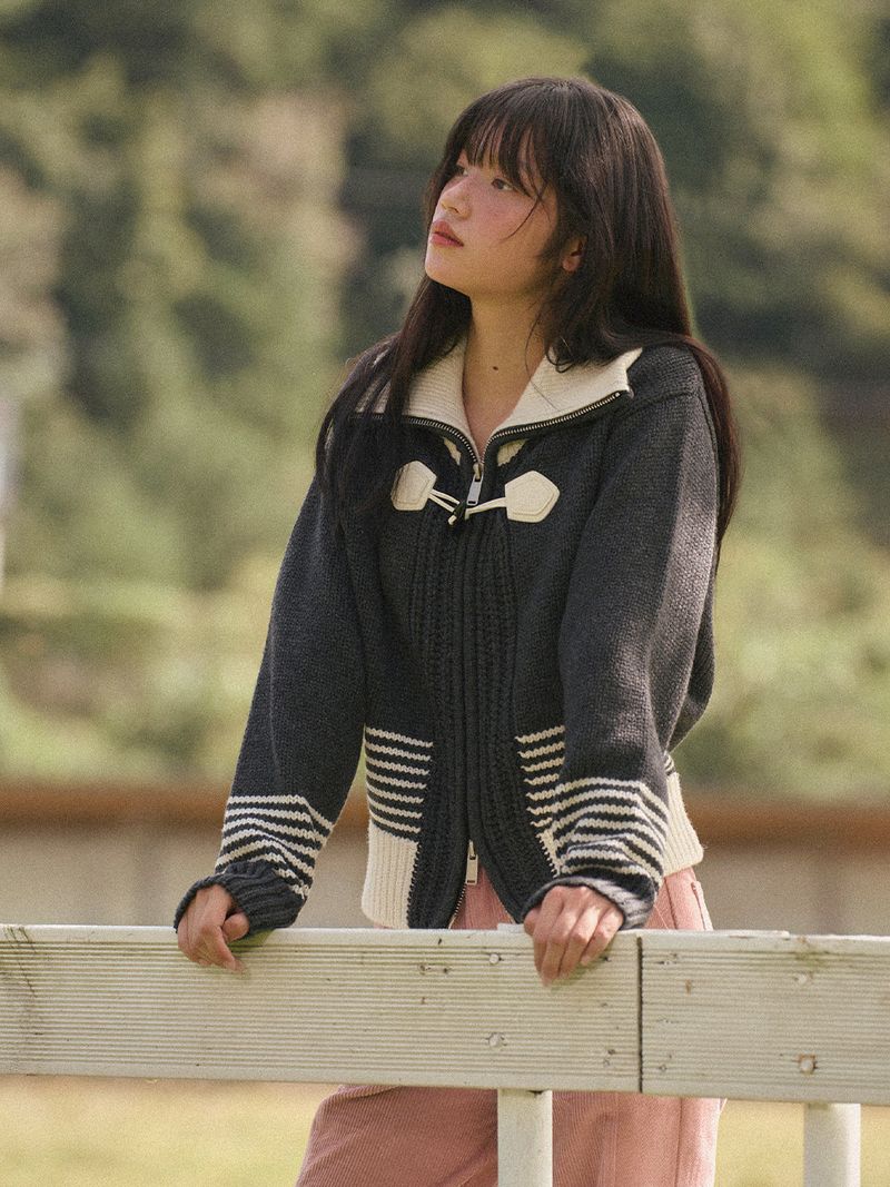 Toggle Button Wool Cardigan