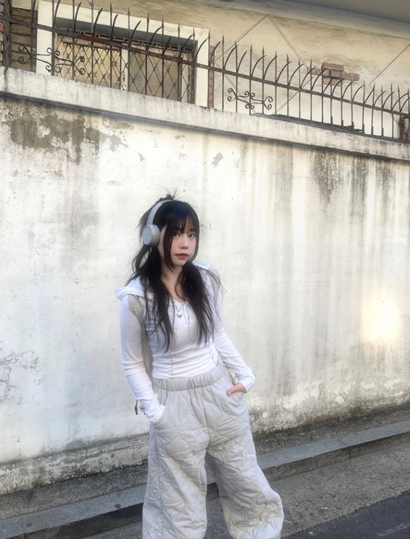 Button Slit Slim Hoodie