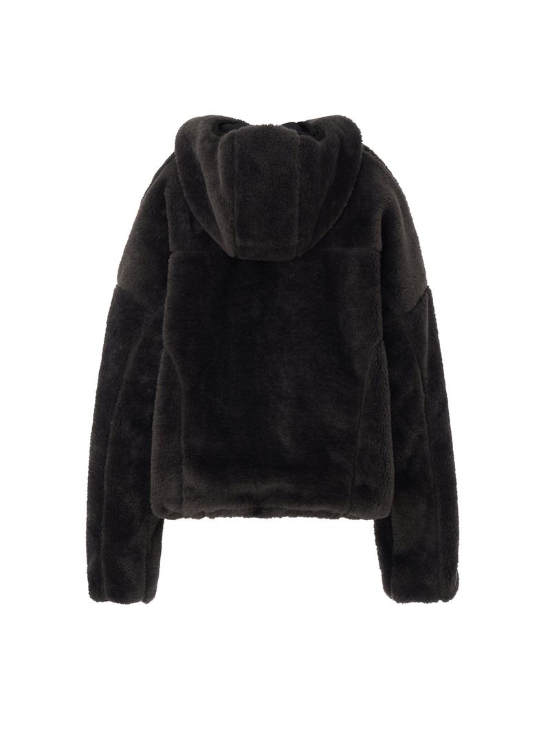 FLEECE HOOD ZIP-UP [Charcoal]