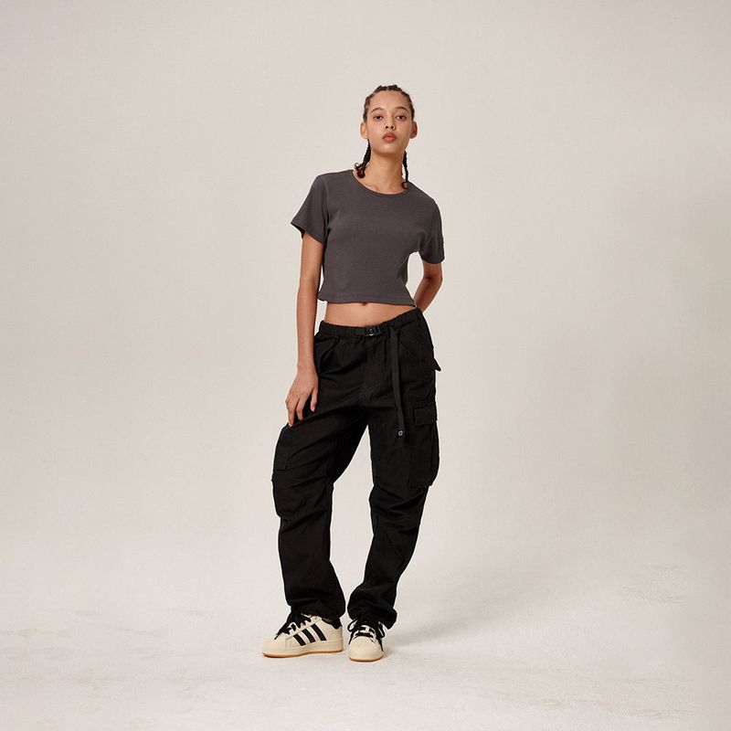 Samar Crop T-Shirt Charcoal