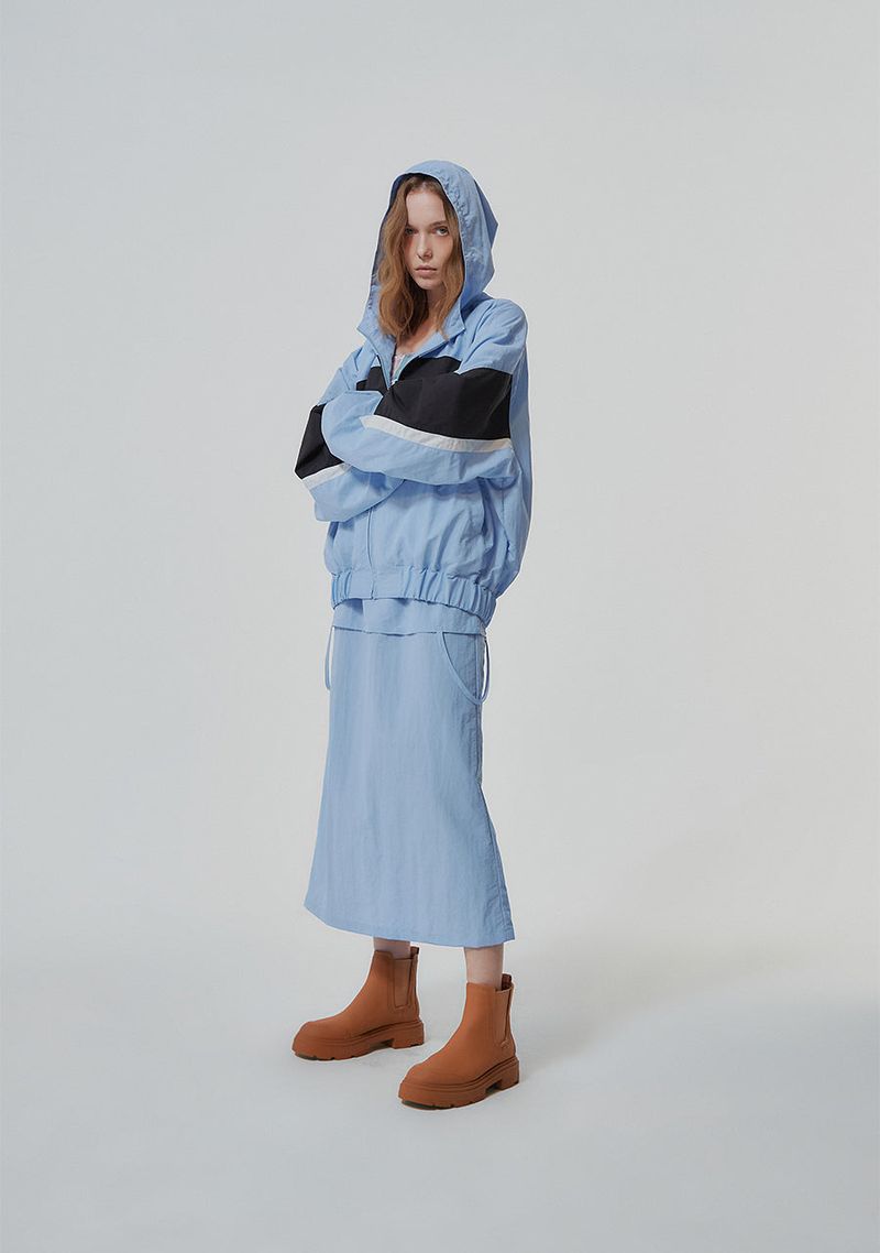 NYLON REVERSE LONG SKIRT (2 COLOR)