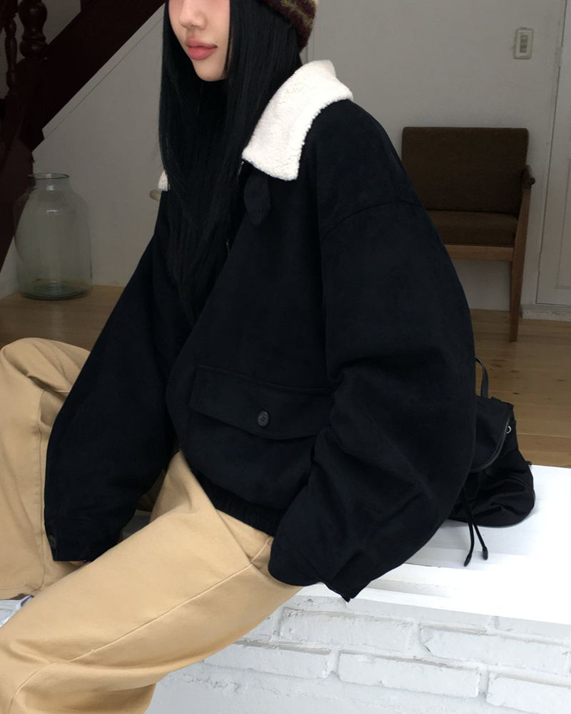 [ORIGINAL]Seren Wool Suede Two-Way Jumper