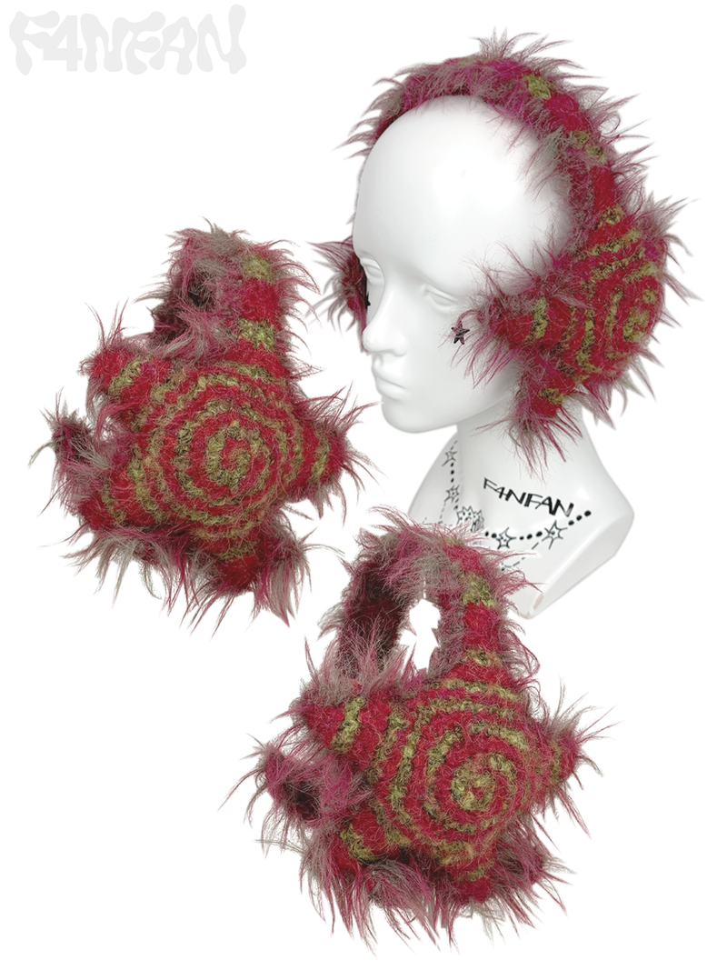 Handmade Crochet Star Shape Ear Muffs, Winter Warm Ear Covers with Soft Fluffy Lining