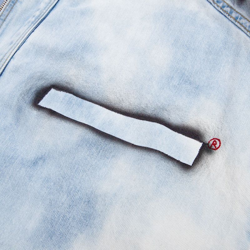 BBD Division Empty Logo Zip Up Denim Jacket (Blue)