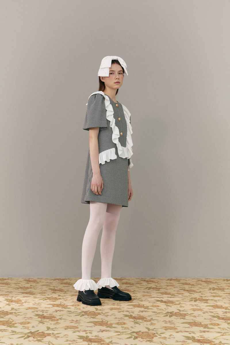 Gold button dress