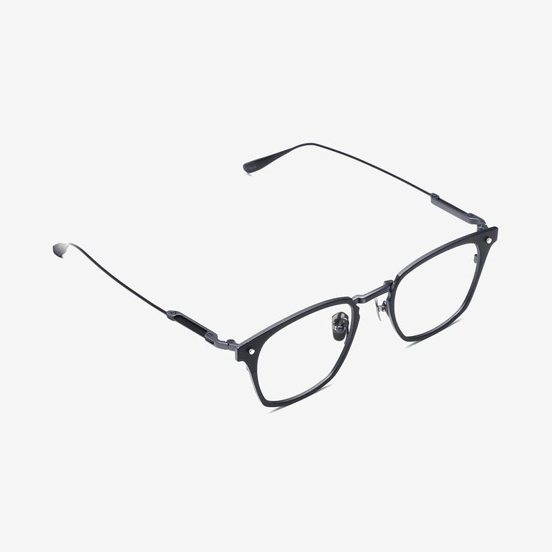 Knouun Square titanium glasses CODE. 104. A Black N Gray