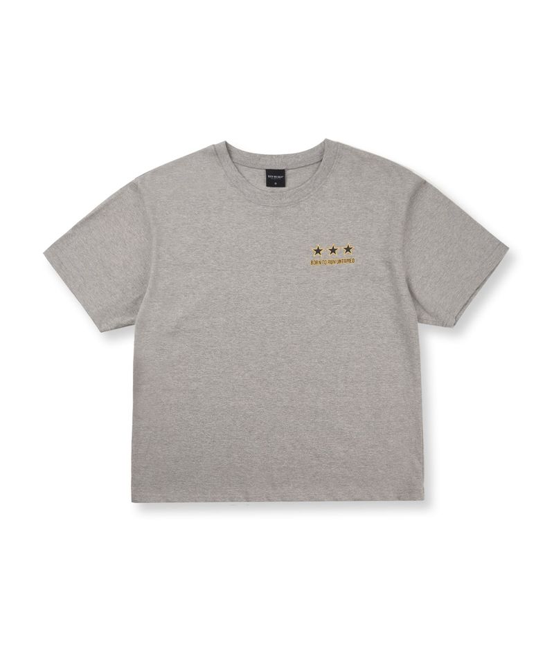 Star lettering cropped T-shirt - Gray