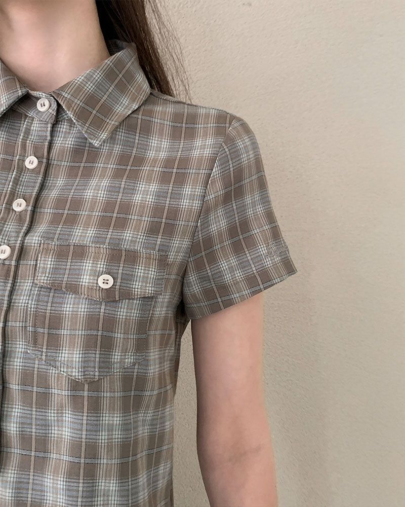 [ORIGINAL] Abel Pocket Short Sleeve Check Shirt