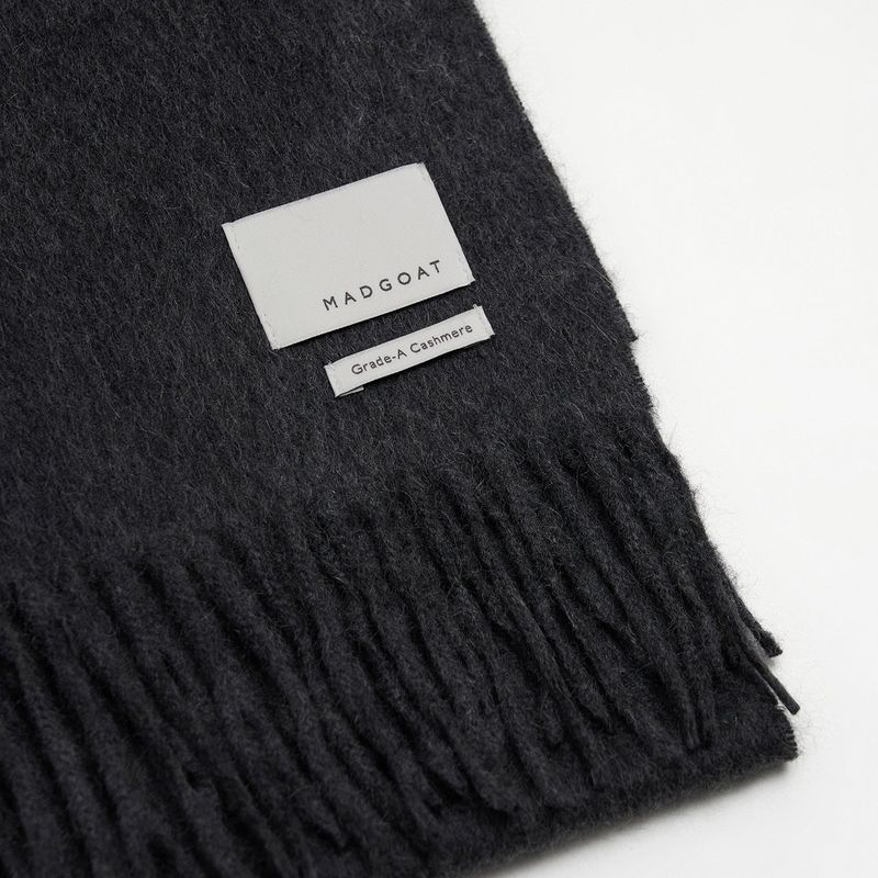 Cashmere Woven Scarf Solid_Dark Grey
